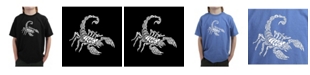 LA Pop Art Big Boy's Word Art T-Shirt - Types of Scorpions